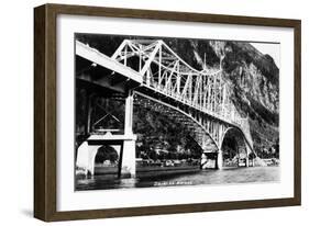 Alaska - View of the Douglas Bridge-Lantern Press-Framed Art Print