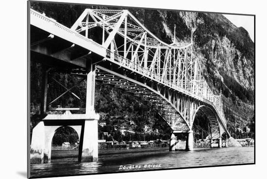 Alaska - View of the Douglas Bridge-Lantern Press-Mounted Art Print