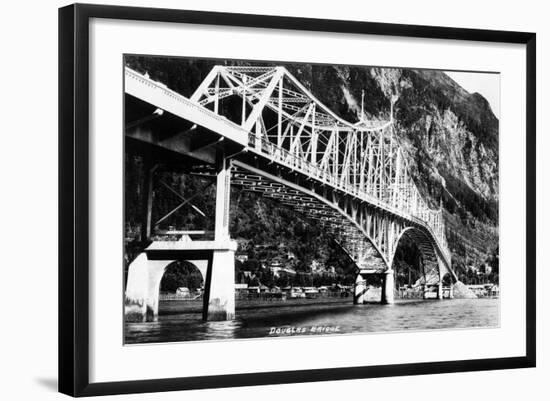 Alaska - View of the Douglas Bridge-Lantern Press-Framed Art Print