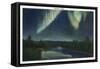 Alaska, View of the Northern Lights-Lantern Press-Framed Stretched Canvas