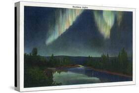 Alaska, View of the Northern Lights-Lantern Press-Stretched Canvas