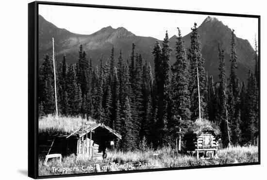 Alaska - View of Trapper's Cabin and Cache-Lantern Press-Framed Stretched Canvas