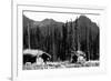 Alaska - View of Trapper's Cabin and Cache-Lantern Press-Framed Premium Giclee Print