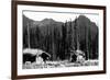 Alaska - View of Trapper's Cabin and Cache-Lantern Press-Framed Premium Giclee Print