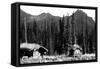 Alaska - View of Trapper's Cabin and Cache-Lantern Press-Framed Stretched Canvas