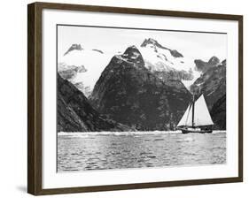 Alaska View - Sailing Along Coast Glacier Views Photograph-Lantern Press-Framed Art Print