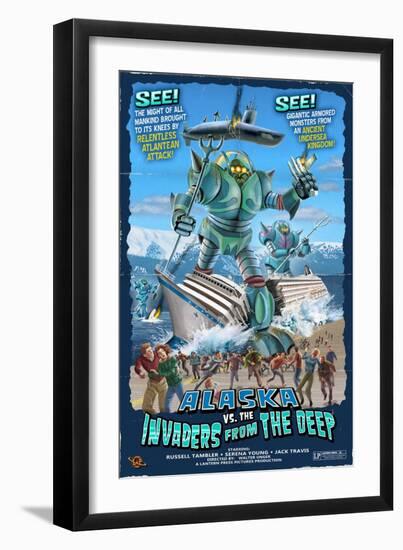 Alaska vs. the Invaders from the Deep-Lantern Press-Framed Art Print