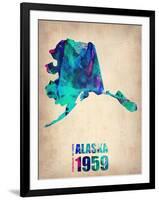 Alaska Watercolor Map-NaxArt-Framed Art Print