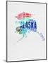 Alaska Watercolor Word Cloud-NaxArt-Mounted Art Print