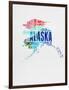 Alaska Watercolor Word Cloud-NaxArt-Framed Art Print