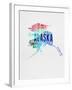 Alaska Watercolor Word Cloud-NaxArt-Framed Art Print