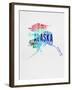 Alaska Watercolor Word Cloud-NaxArt-Framed Art Print