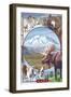 Alaska - Wildlife Montage Scenes-Lantern Press-Framed Art Print