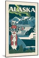 Alaska - Woodblock-Lantern Press-Mounted Art Print