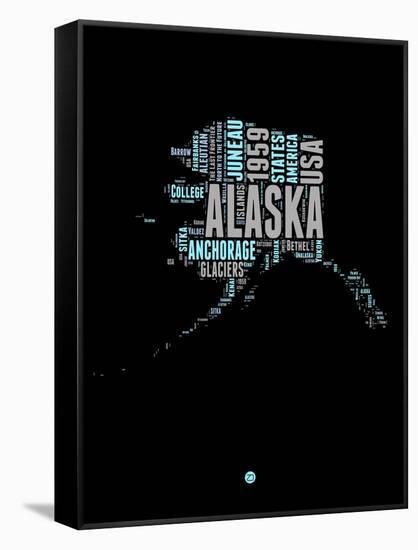 Alaska Word Cloud 1-NaxArt-Framed Stretched Canvas
