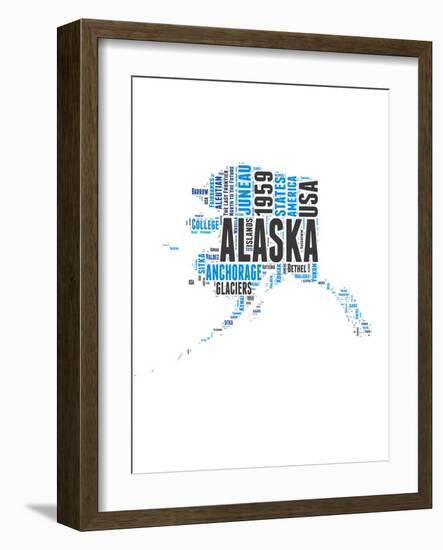 Alaska Word Cloud Map-NaxArt-Framed Art Print
