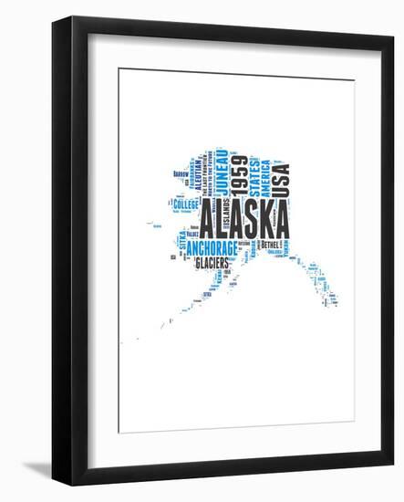 Alaska Word Cloud Map-NaxArt-Framed Art Print