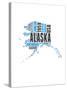 Alaska Word Cloud Map-NaxArt-Stretched Canvas