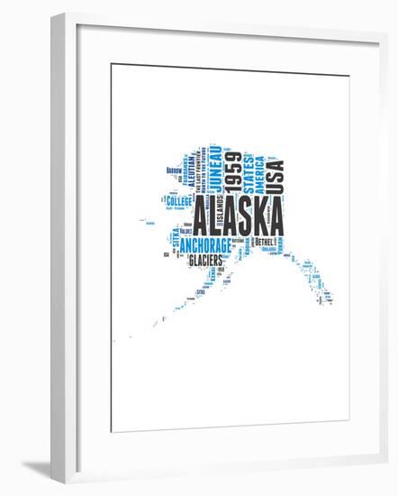 Alaska Word Cloud Map-NaxArt-Framed Art Print