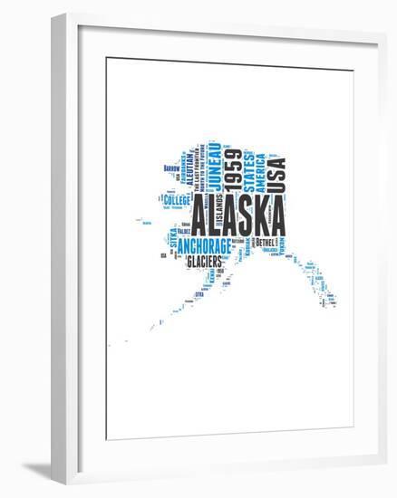 Alaska Word Cloud Map-NaxArt-Framed Art Print