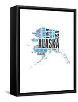 Alaska Word Cloud Map-NaxArt-Framed Stretched Canvas