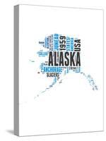 Alaska Word Cloud Map-NaxArt-Stretched Canvas