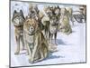 Alaskan Eskimo Dogs-null-Mounted Art Print