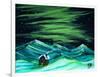 Alaskan Northern Lights Cabin Winter-Megan Aroon Duncanson-Framed Art Print