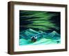 Alaskan Northern Lights Cabin Winter-Megan Aroon Duncanson-Framed Art Print