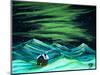 Alaskan Northern Lights Cabin Winter-Megan Aroon Duncanson-Mounted Art Print