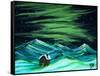 Alaskan Northern Lights Cabin Winter-Megan Aroon Duncanson-Framed Stretched Canvas