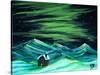 Alaskan Northern Lights Cabin Winter-Megan Aroon Duncanson-Stretched Canvas