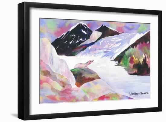 Alaskan sea lion-Neela Pushparaj-Framed Premium Giclee Print