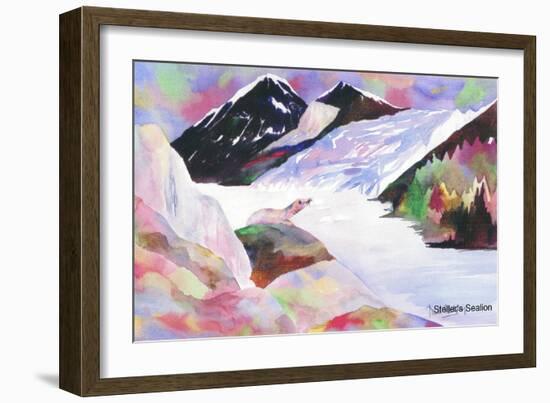 Alaskan sea lion-Neela Pushparaj-Framed Giclee Print