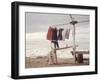 Alaskan Woman Hanging Her Laundry to Dry Along the Edge of an Ice Sheet-Ralph Crane-Framed Photographic Print