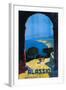 Alassio, Italy - West Italian Riviera Travel Poster - Alassio, Italy-Lantern Press-Framed Art Print