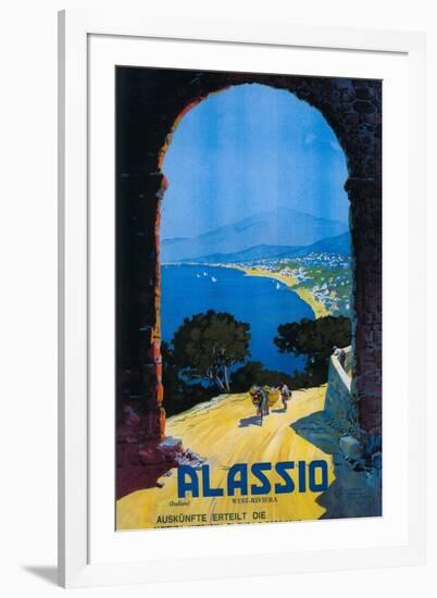 Alassio, Italy - West Italian Riviera Travel Poster - Alassio, Italy-Lantern Press-Framed Art Print