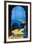 Alassio, Italy - West Italian Riviera Travel Poster - Alassio, Italy-Lantern Press-Framed Art Print