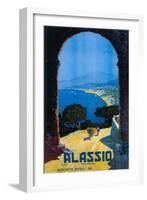 Alassio, Italy - West Italian Riviera Travel Poster - Alassio, Italy-Lantern Press-Framed Art Print