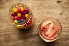 Bubble Gum Balls and Teeth Candy in Mason Jars-Alastair Macpherson-Photographic Print