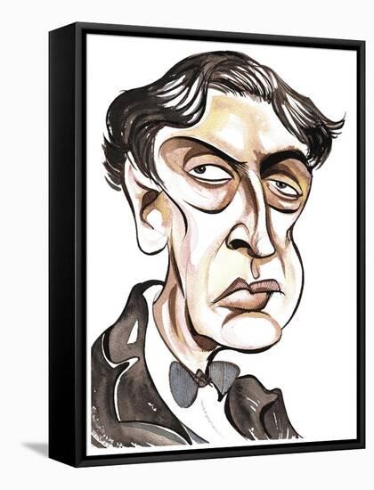 Alban Berg - colour caricature-Neale Osborne-Framed Stretched Canvas