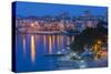 Albania, Albanian Riviera, Saranda, Hotels Along the Ionian Sea, Dawn-Walter Bibikow-Stretched Canvas