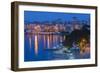 Albania, Albanian Riviera, Saranda, Hotels Along the Ionian Sea, Dawn-Walter Bibikow-Framed Photographic Print