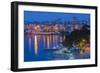 Albania, Albanian Riviera, Saranda, Hotels Along the Ionian Sea, Dawn-Walter Bibikow-Framed Photographic Print