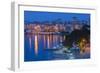 Albania, Albanian Riviera, Saranda, Hotels Along the Ionian Sea, Dawn-Walter Bibikow-Framed Photographic Print