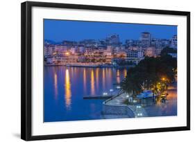 Albania, Albanian Riviera, Saranda, Hotels Along the Ionian Sea, Dawn-Walter Bibikow-Framed Photographic Print