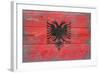 Albania Country Flag - Barnwood Painting-Lantern Press-Framed Art Print