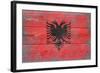 Albania Country Flag - Barnwood Painting-Lantern Press-Framed Art Print