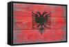 Albania Country Flag - Barnwood Painting-Lantern Press-Framed Stretched Canvas