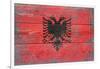 Albania Country Flag - Barnwood Painting-Lantern Press-Framed Art Print